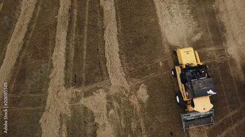 Combines work on the collection and processing of cereals