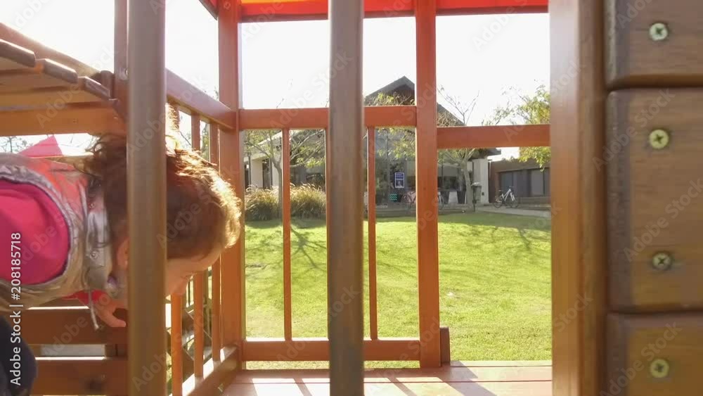 Active Little Child Girl Play On Park Playground running Slow Motion – Gimbal / Steadycam Active Little Child Girl Play On Park Playground running Slow Motion – Gimbal / Steadycam