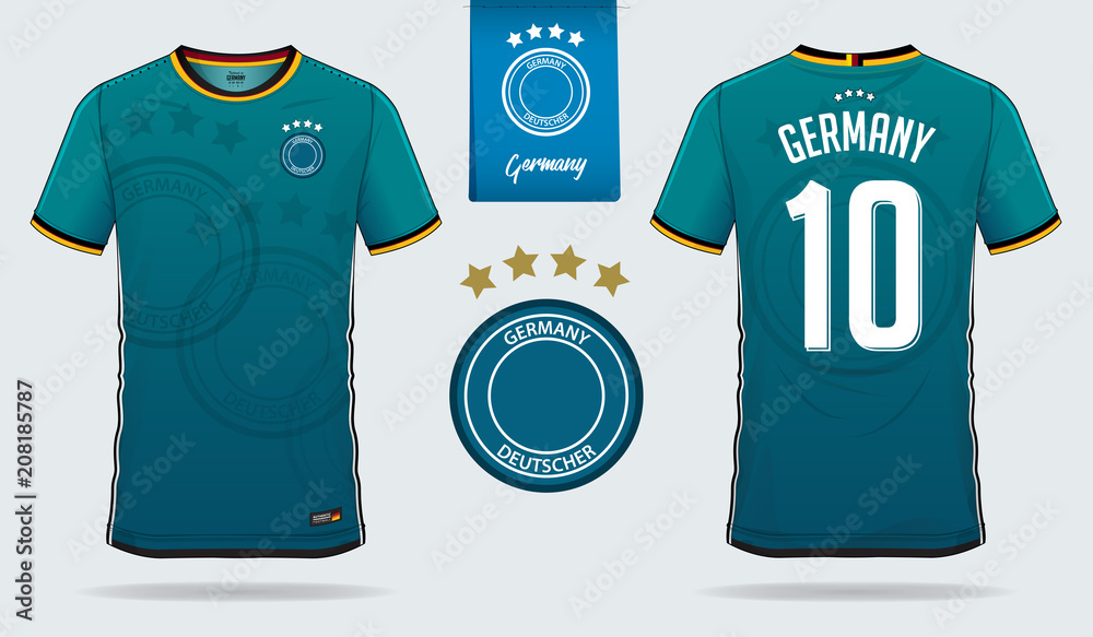 Premium Vector  Soccer jersey for germany national team, front and back  view