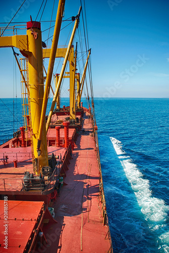 Cargo Ship Sailing in High Sea