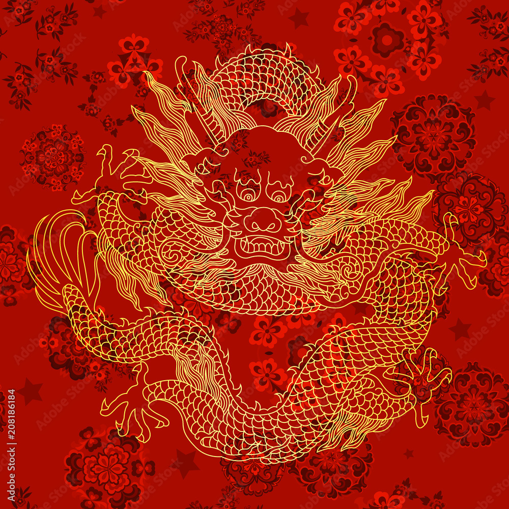 This is a traditionally Chinese ornament with a dragon and clouds.The dragon is the highest ranking animal in the Chinese animal hierarchy. It also represents a state symbol that is an emperor's role.