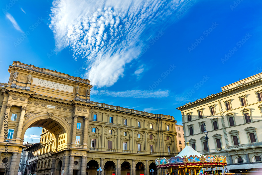 Fototapeta premium Arcone Triumphal Arch Archway Piazza della Repubblica Florence Italy