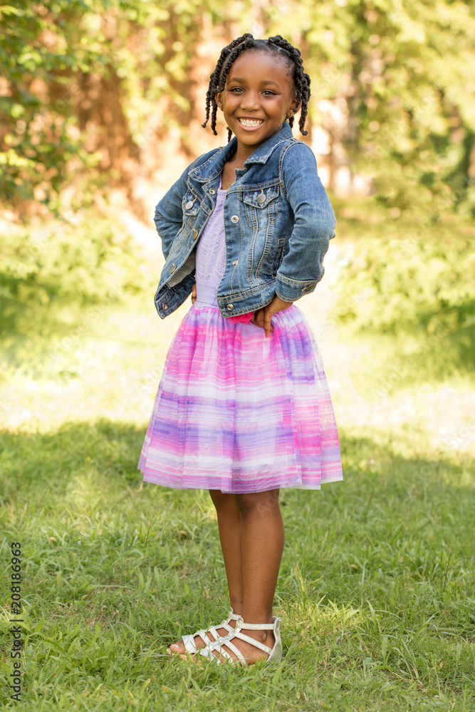Cute African American little girl. Cute African American little girl.