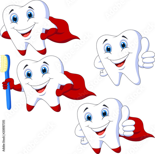 Cartoon teeth collection set