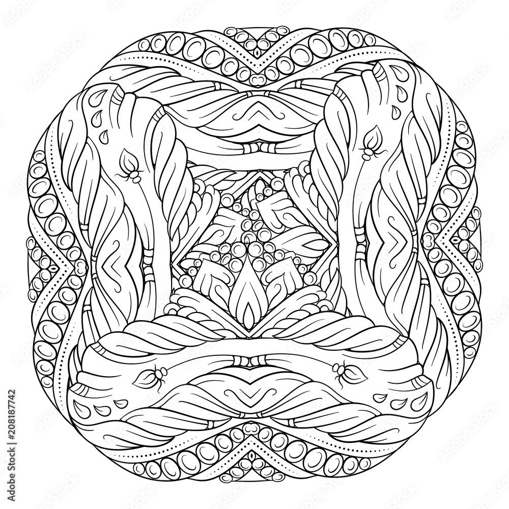 Vector abstract black and white motif