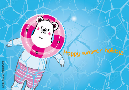 夏のイメージのイラスト プールに浮かぶピンクの浮き輪をしたシロクマ 暑中見舞い Happy Summer Holidays Stock Vector Adobe Stock 夏のイメージのイラスト プールに浮かぶピンクの浮き輪をしたシロクマ 暑中見舞い Happy Summer Holidays Stock Vector Adobe Stock