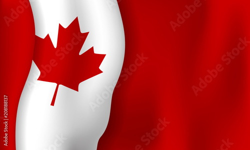 Canada day banner background design of flag with copy space vector illustration