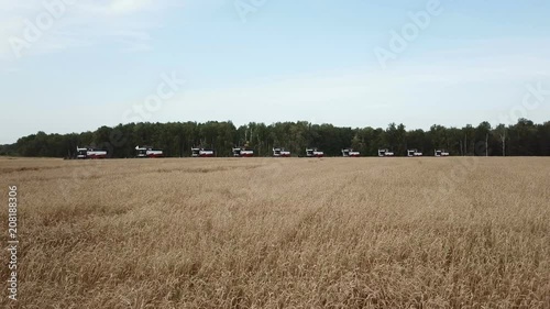 Harvesting grain, technique plowing on the field
