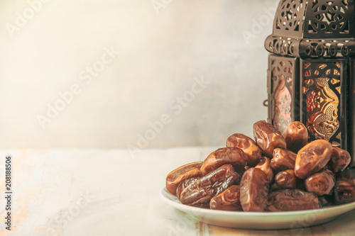 date palm fruit or kurma , ramadan food , image Vintage style photo