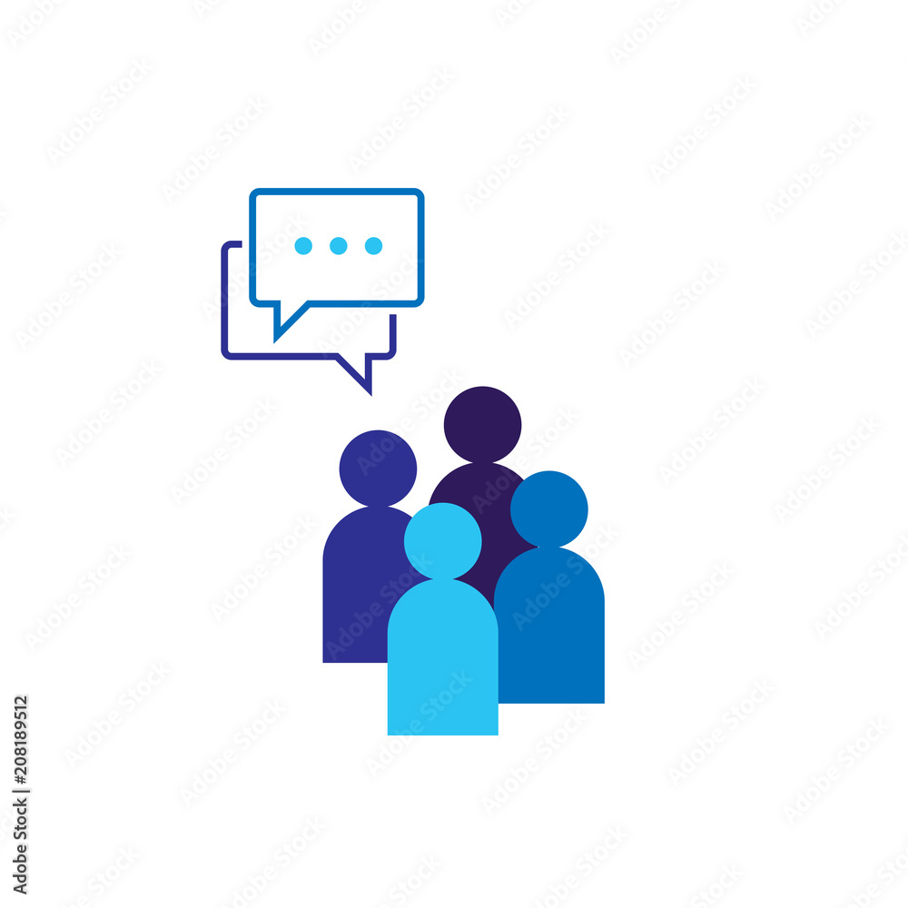 People Icon. Social talk network group logo symbol. Business corporate team working together. Crowd sign. Leadership or community concept. Vector illustration in flat style. People Icon. Social talk network group logo symbol. Business corporate team working together. Crowd sign. Leadership or community concept. Vector illustration in flat style.
