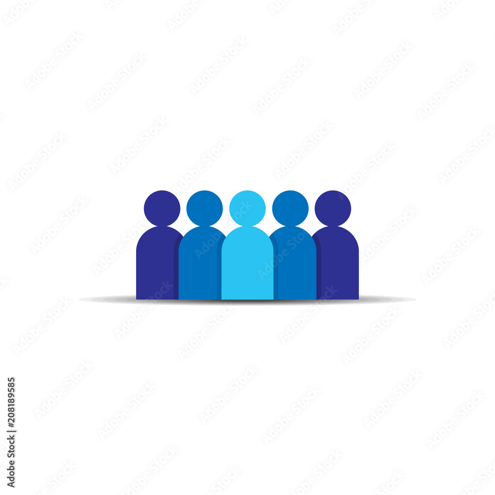 People Icon. Business corporate team working together. Social network group logo symbol. Crowd sign. Leadership or community concept. Vector illustration in flat style.