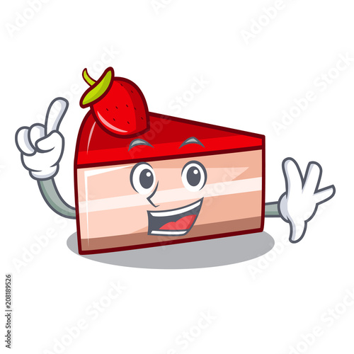 Finger strawberry cake mascot cartoon photo