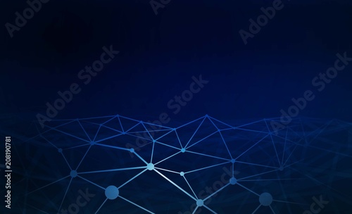 Blue light network background. Vector illustration.