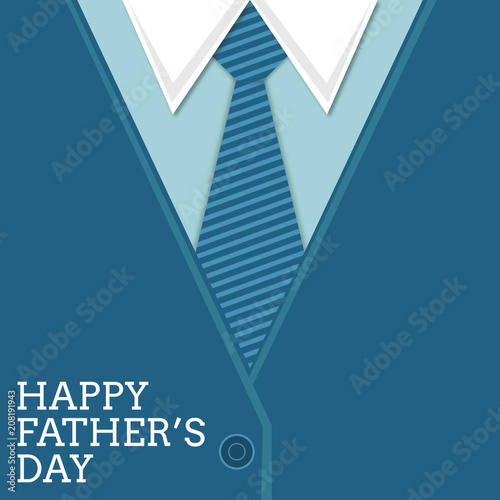 Happy fathers day card design with tie, vector illustration.