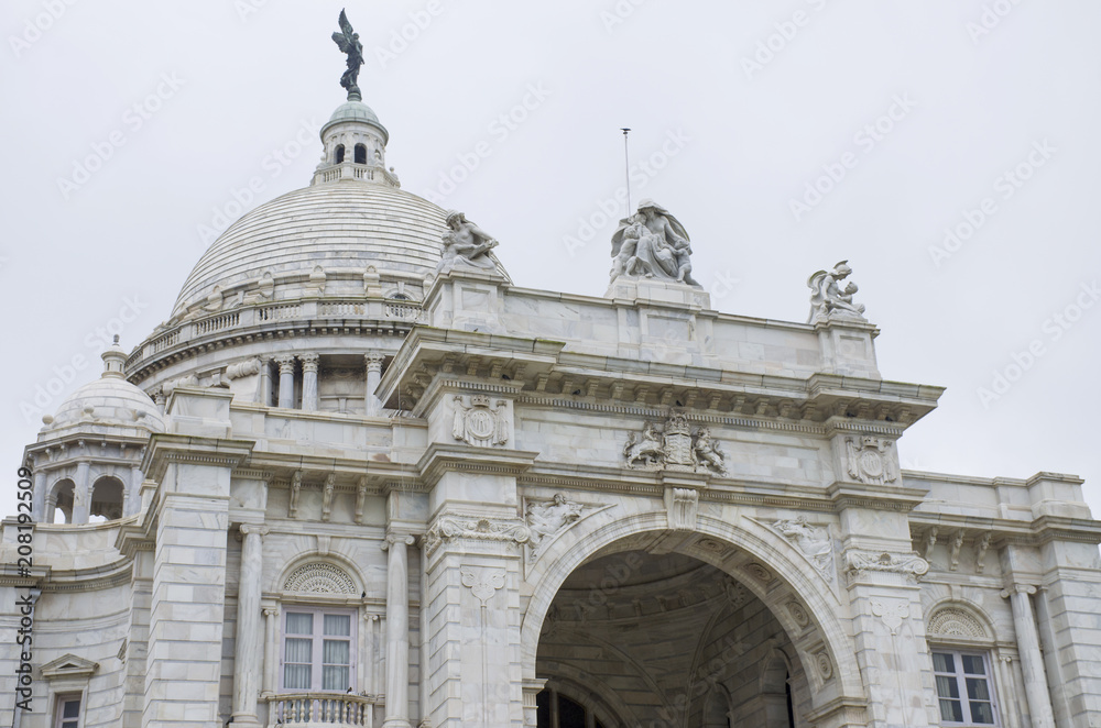 The palace in India to Kolkata Victoria Memorial Hall
