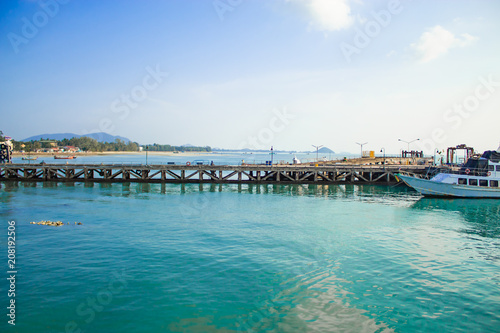 The fishing pier and ferry boats. On the island. © Nueng