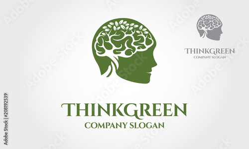 Think Green vector logo template. Simple work and adjusted to suit your business.