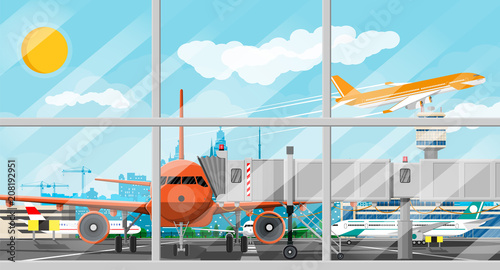 Plane before takeoff