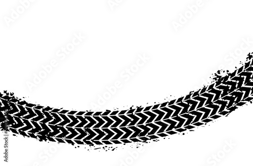 Wheel track asphalt, vector