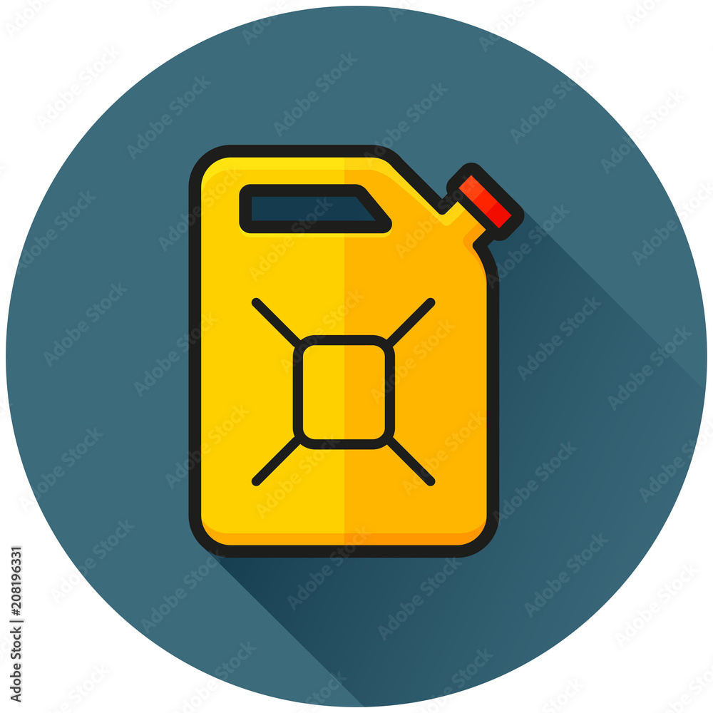 yellow jerrycan circle icon concept yellow jerrycan circle icon concept