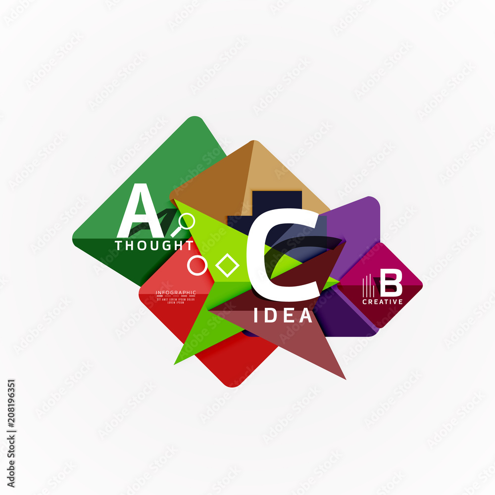 Vector infographic options banner, paper style design Vector infographic options banner, paper style design