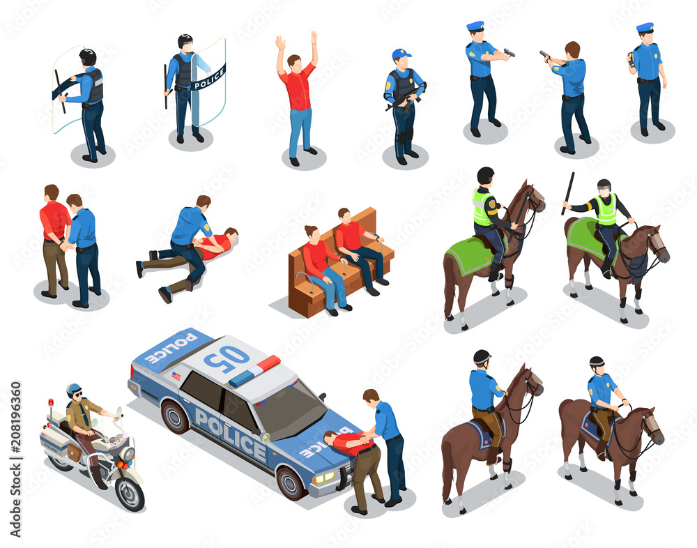 Fototapeta premium Police Icons Set