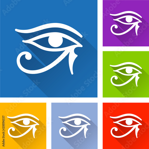 horus eye icons with long shadow