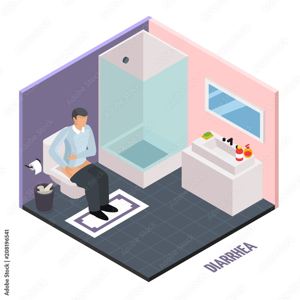 Stomach Upset Isometric Composition Stomach Upset Isometric Composition