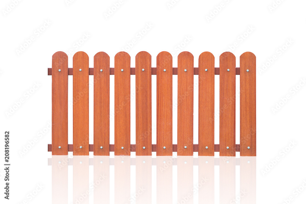 house wooden fence or garden fence clean new on white background with clipping path house wooden fence or garden fence clean new on white background with clipping path