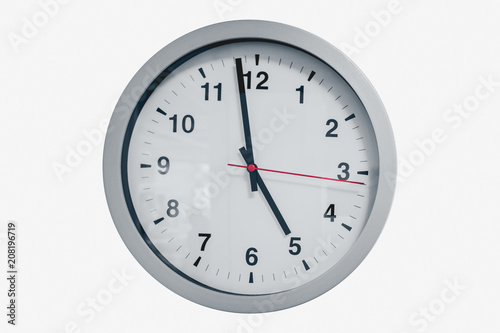 simple clock isolated on white background with clipping path