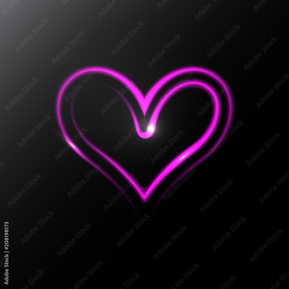 Neon Heart Vector Icon