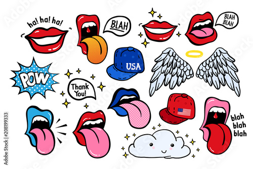 New youth stickers, patches in 70 s 80 s rock, pop art