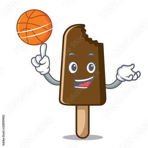 With basketball chocolate ice cream character cartoon photo