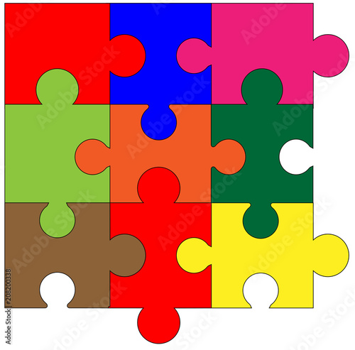 Jigsaw Corner Pieces In Colour