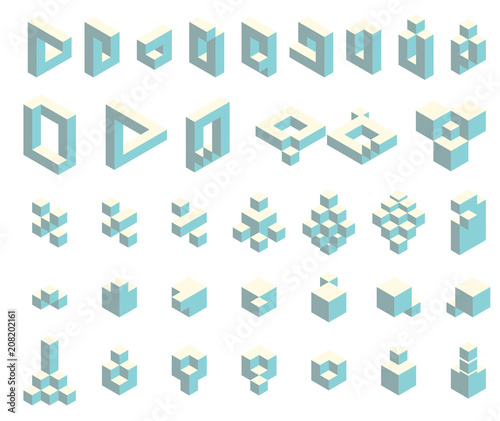 Isometric cubes set