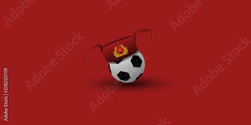 The ball in the hat-ear flaps. Illustration, logo, icon...