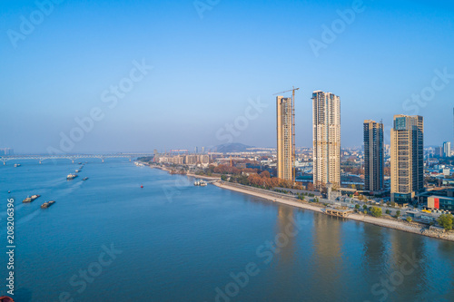 Aerial view over the Nanjing city, urban architectural landscape © MyCreative