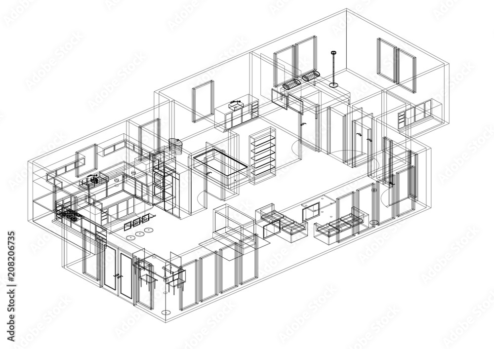 Floor plan Blueprint - isolated Floor plan Blueprint - isolated