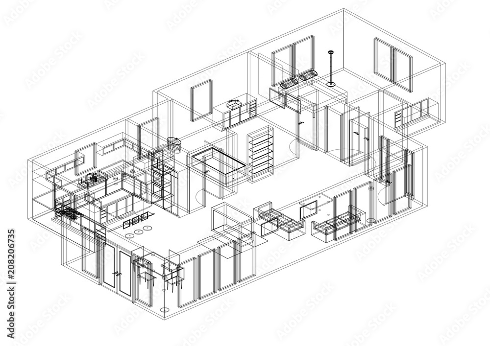 Floor plan Blueprint - isolated