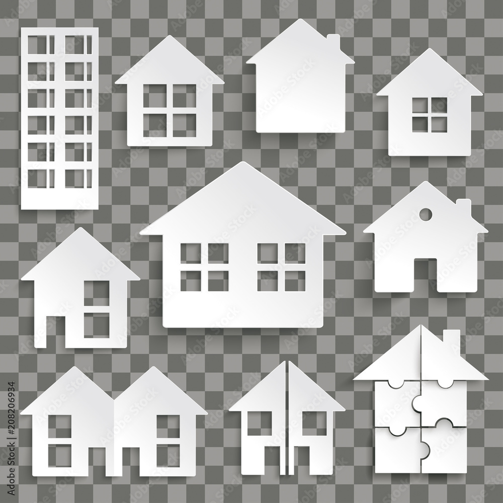 Paper House Set Transparent Paper House Set Transparent
