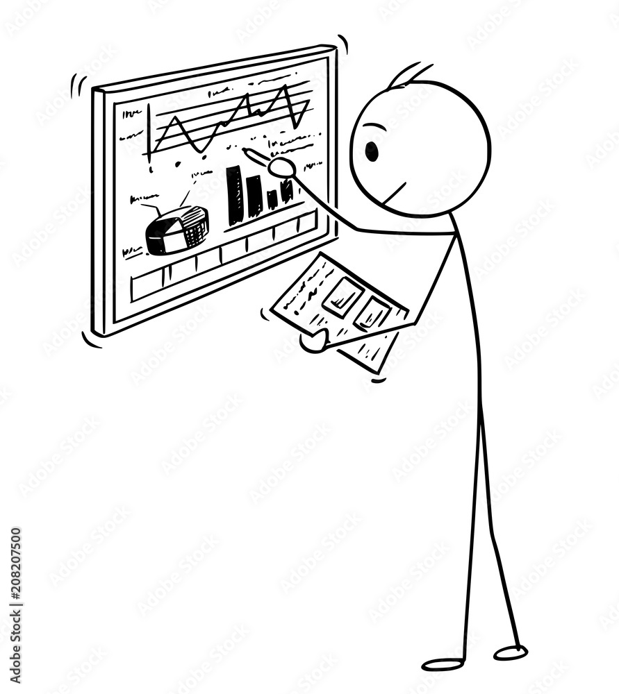 Cartoon stick man drawing conceptual illustration of businessman ...