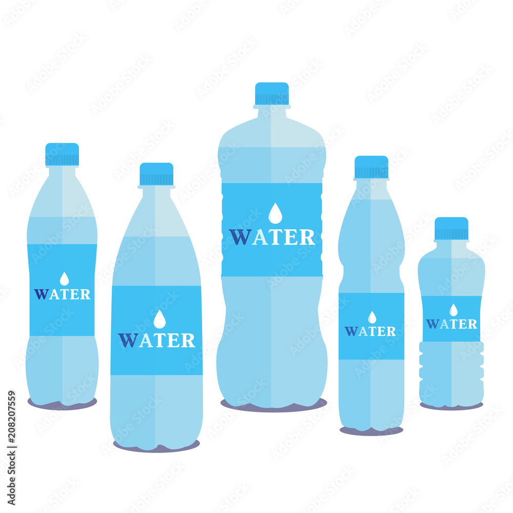 Set of five water bottles Set of five water bottles