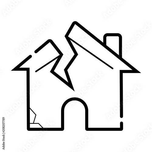 broken house icon vector