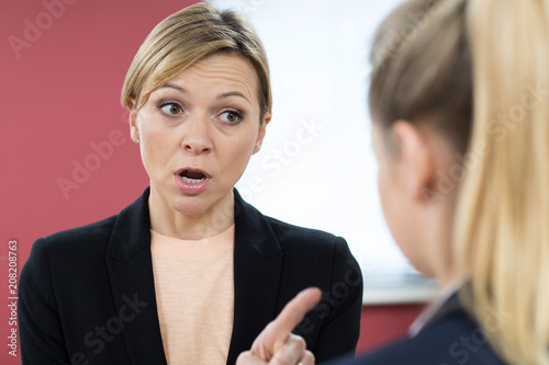 Quadro em tela Aggressive Businesswoman Shouting At Female Colleague