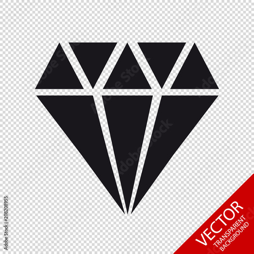 Diamond Jewel Icon - Vector Illustration - Isolated On Transparent Background
