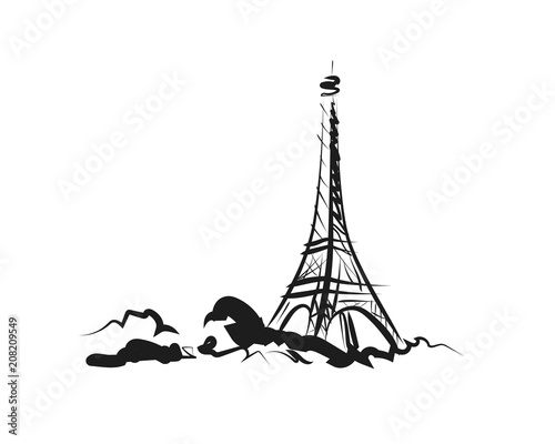 Vector sketch of Eiffel tower