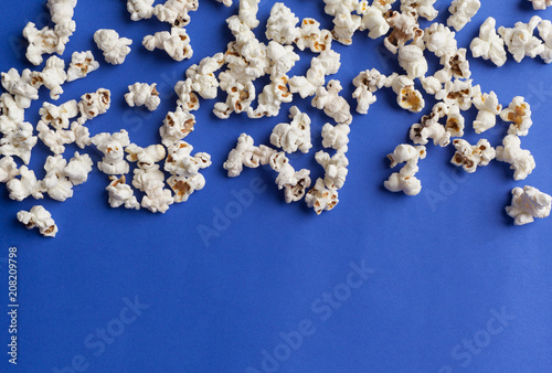 Fresh popcorn, food background