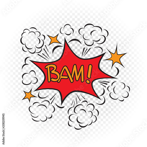 bam explode cartoon illustration