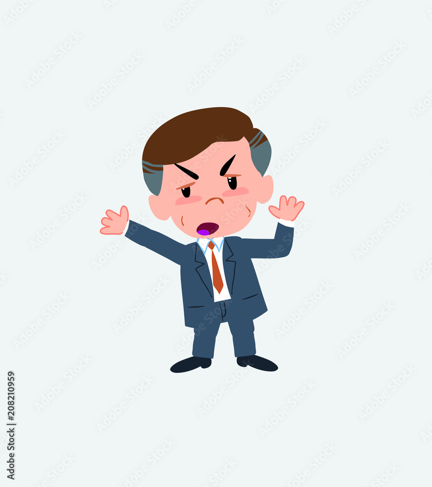 Businessman argues something with a gesture of discontent. Businessman argues something with a gesture of discontent.