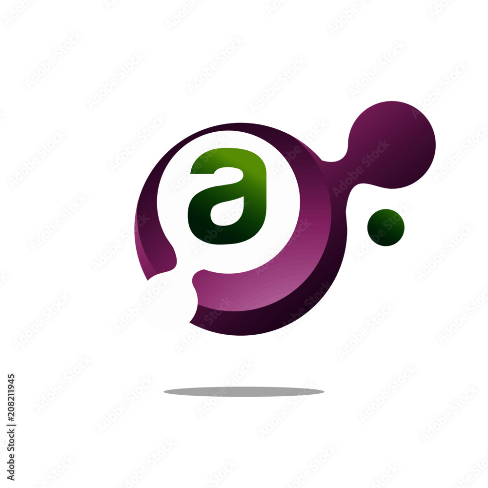 Letter A abstract circular